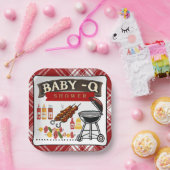 Baby-Q Checkered Red & Black Grill Baby Dusche Pappteller (Party)
