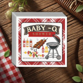 Baby-Q Checkered Red & Black Grill Baby Dusche Serviette