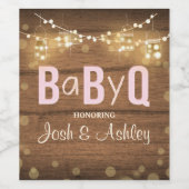 Baby Q Coed GRILLEN Baby Dusche Weinflaschen Etike Weinetikett (Einzelnes Label)