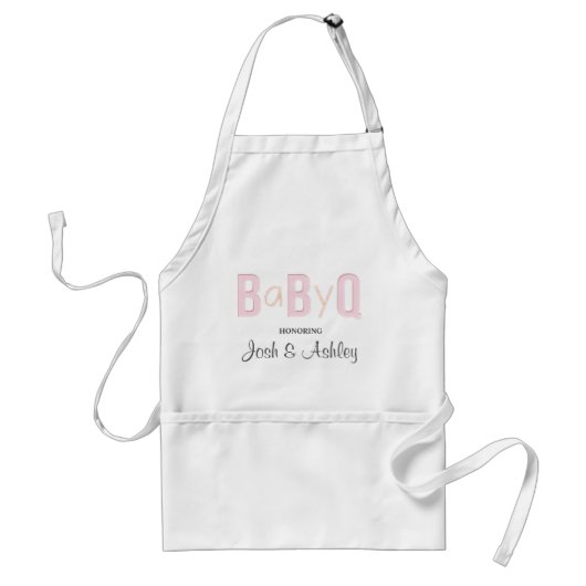 Baby Q Coed GRILLEN Baby Shower Schürze Rustic Bab (Vorne)
