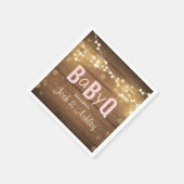 Baby Q Coed GRILLEN Babyduschpapier Napkins Rustik Serviette (Ecke)