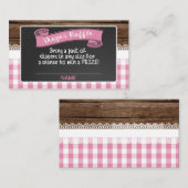 Baby Q Diaper Raffekarte - Rosa Begleitkarte (Vorne/Hinten)