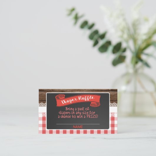 Baby Q Diaper Raffekarte - Rot Begleitkarte (Stehend Vorderseite)