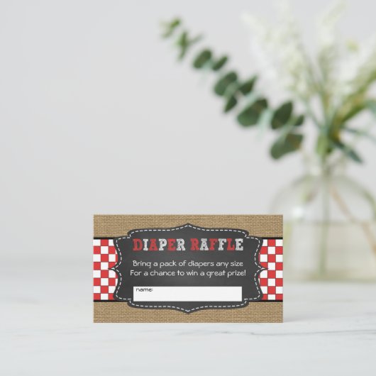 Baby Q Diaper Raffelkarten / neutrale Babydusche Begleitkarte (Stehend Vorderseite)