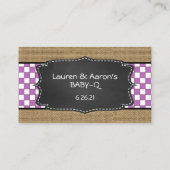 Baby Q Diaper Raffelschein Lila Begleitkarte (Rückseite)