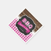 Baby Q Dusche Napkin - Dunkelrosa Serviette (Ecke)