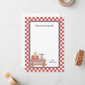 Baby Q Dusche Vielen Dank Hinweis Geschirr Mitteilungskarte (Vorderseite/Rückseite Beispiel)