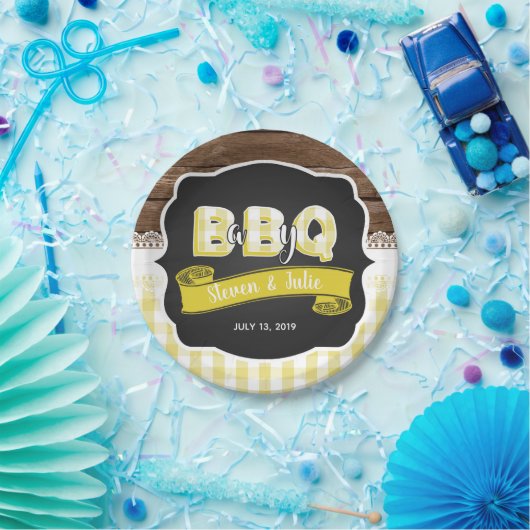 Baby Q Duschpapierplatte - gelb Pappteller (Party)