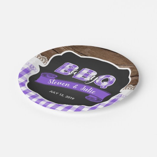 Baby Q Duschpapierplatte - Lila Pappteller (Schrägansicht)