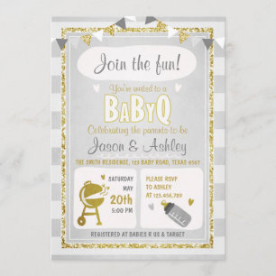 Baby Q Einladung Coed GRILLEN Baby Shower Einladun