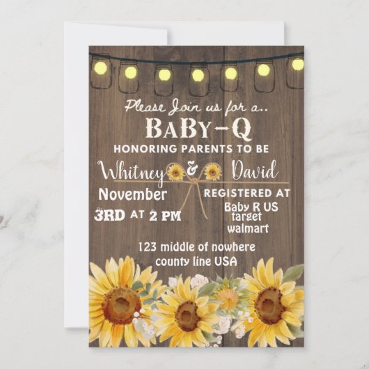 Baby-Q-Einladung Einladung (Vorderseite)