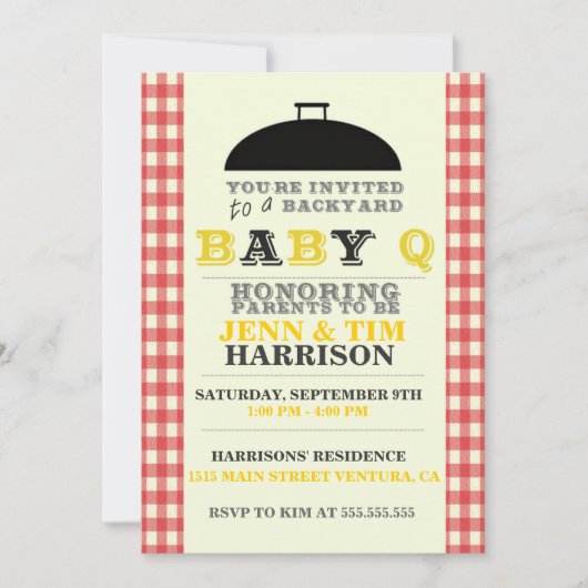 BaBy Q Einladungen für Babyduschen (Vorderseite)