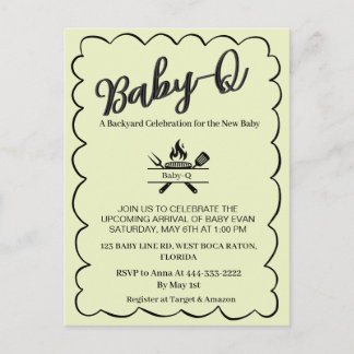 Baby-Q-Gartenparty zur Babyparty   BBQ Baby  Postkarte