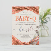 Baby q Gender Reveal Einladung (Stehend Vorderseite)