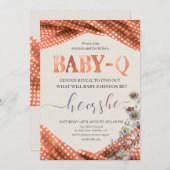 Baby q Gender Reveal Einladung (Vorne/Hinten)