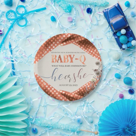 Baby q Gender Reveal Pappteller (Party)