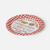 Baby-Q Geschlecht enthüllt GRILLEN Paper Plate Pappteller (Schrägansicht)