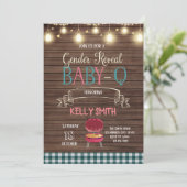 Baby Q Geschlecht offenbart Party Einladung (Stehend Vorderseite)