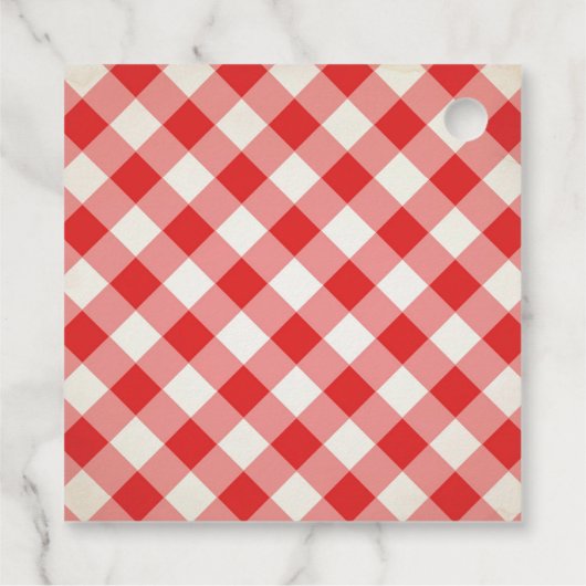 Baby Q Gingham und Sunflower Danke Red Geschenkanhänger (Rückseite)