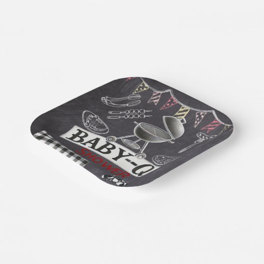 Baby-Q Grill Babydusche im Kopfbrett Pappteller (Gewinkelt)