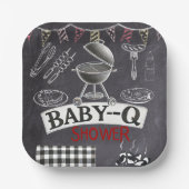 Baby-Q Grill Babydusche im Kopfbrett Pappteller (Vorderseite)