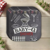 Baby-Q Grill Babydusche im Kopfbrett Pappteller