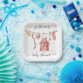 Baby-Q Grill Clothesline Babydusche Pappteller (Party)