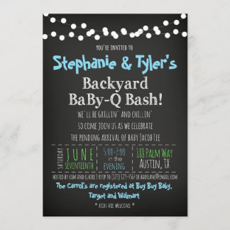 BaBy-Q GRILLEN Baby Boy Shower Einladungs-Book-Kar Einladung