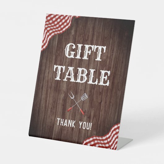 Baby Q GRILLEN Baby Dusche Tafelschild Sockelschild (Vorderseite)