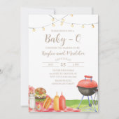 Baby-Q GRILLEN Baby Shower Einladung (Vorderseite)