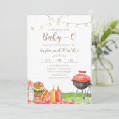Baby-Q GRILLEN Baby Shower Einladung (Stehend Vorderseite)