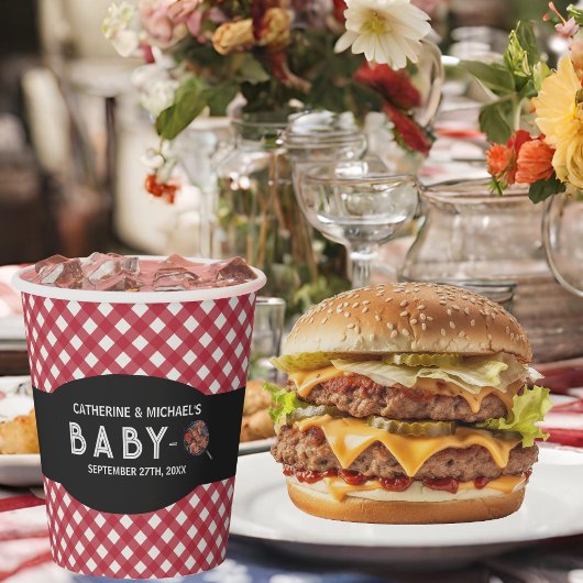 Baby-Q GRILLEN Barbecue Babydusche Pappbecher