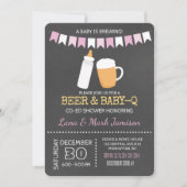 Baby-Q GRILLEN Beer Shower Co-Ed Girl Einladung Pi (Vorderseite)