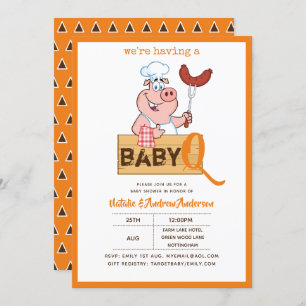 Baby-Q GRILLEN Niedlich Pig Koch Modern Boy Girl Einladung
