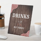 Baby Q Hinterhof GRILLEN Dekorationen Getränke Unt Sockelschild (In SItu)