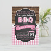 Baby Q Kinderdusche Einladung für Mädchen - Rosa (Stehend Vorderseite)