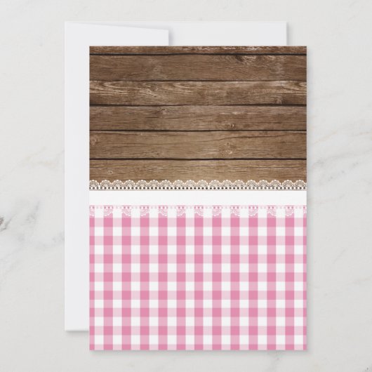 Baby Q Kinderdusche Einladung für Mädchen - Rosa (Rückseite)