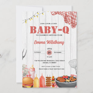 Baby-Q Kinderdusche Mädchen Rustikale GRILLEN Hint Einladung