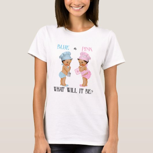 Baby Q Koch Babys Geschlecht offen blau oder rosa T-Shirt (Vorderseite)