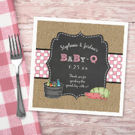 Baby Q Mädchen Babydusche Dekoration Grillen Babyq Serviette