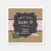 Baby Q Mädchen Babydusche Dekoration Grillen Babyq Serviette (Vorderseite)