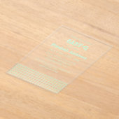 Baby-Q Mint Green Gingham Baby Shower Acryleinladungen (Ablage )