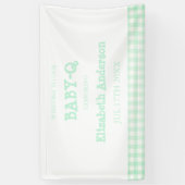 Baby-Q Mint Green Gingham Baby Shower Banner (Vertikal)