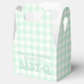 Baby-Q Mint Green Gingham Baby Shower Geschenkschachtel (Geöffnet)