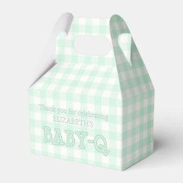Baby-Q Mint Green Gingham Baby Shower Geschenkschachtel