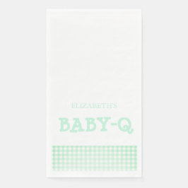 Baby-Q Mint Green Gingham Baby Shower Serviette