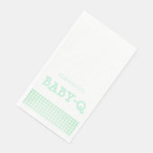 Baby-Q Mint Green Gingham Baby Shower Serviette (Ecke)