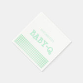 Baby-Q Mint Green Gingham Baby Shower Serviette (Ecke)