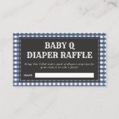 Baby Q Navy Kariert Baby Dusche Windeln Raffel Begleitkarte (Vorderseite)