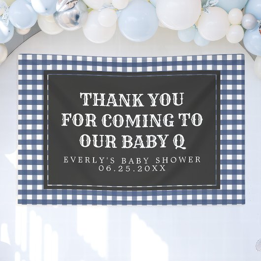 Baby Q Navy Kariert Baby Shooter Begrüßungsbanner Banner